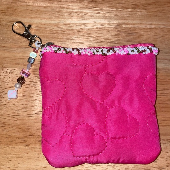 Wallet - coin purse pink real hand carved flower from shell - Picture 2 of 2